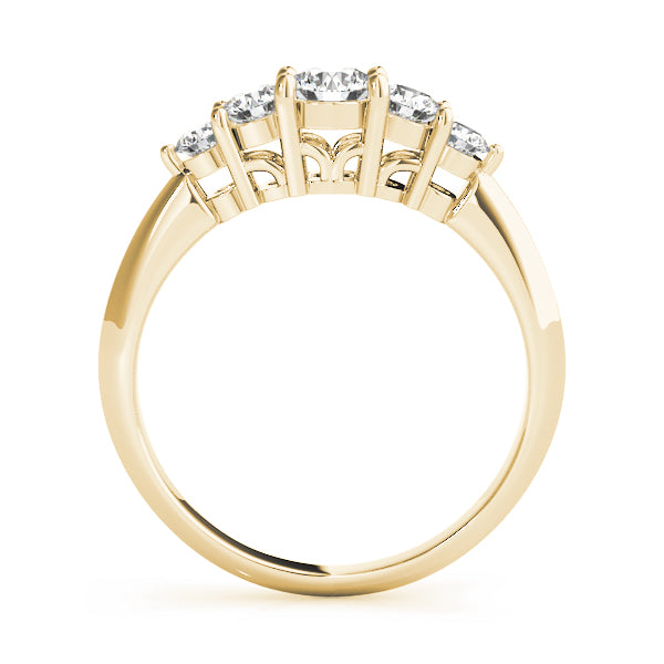 0.60 Carat Lab-Grown Round Diamond Shared Prong Set 5-Stone Diamond Ring, DE Color VVS Clarity