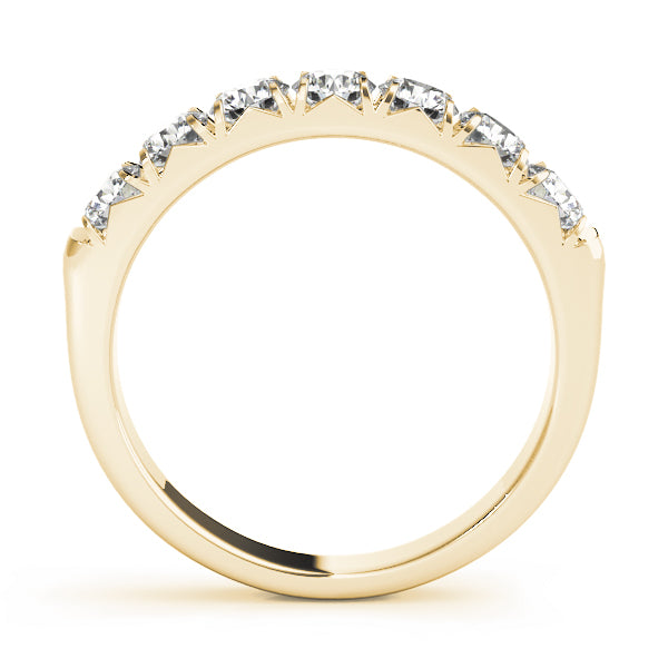 Lab Grown Diamond 7 Stone D/VVS Round Half Eternity Channel Set Wedding Ring for Bride