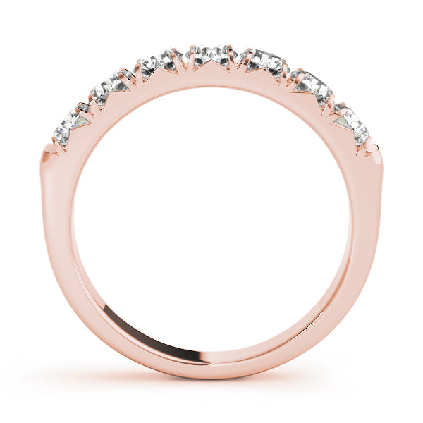 Lab Grown Diamond 7 Stone D/VVS Round Half Eternity Channel Set Wedding Ring for Bride
