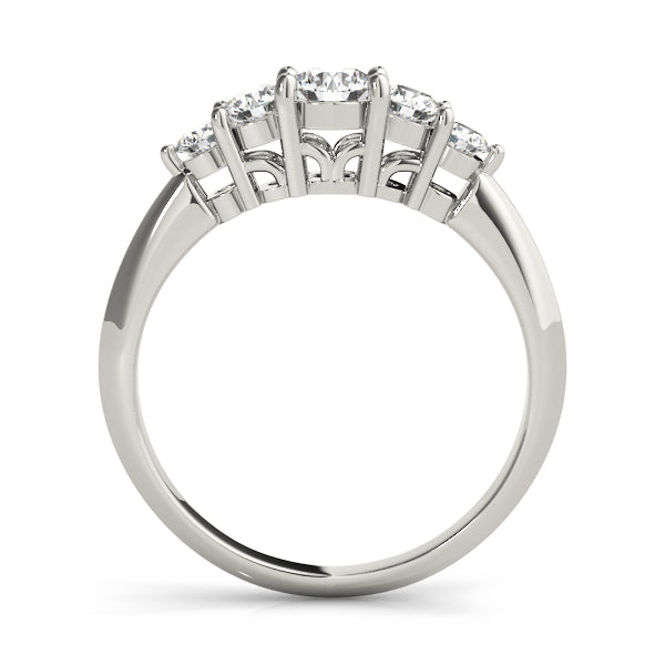 0.60 Carat Lab-Grown Round Diamond Shared Prong Set 5-Stone Diamond Ring, DE Color VVS Clarity