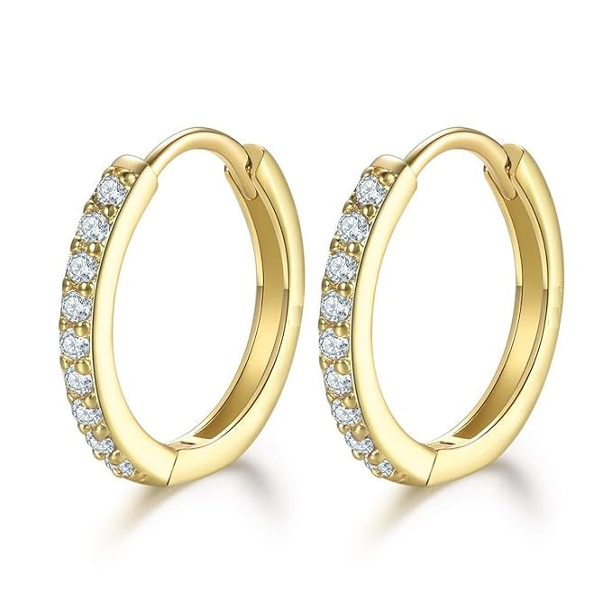 0.09Ct Lab Grown Diamond Huggie Studs Earrings in Gold