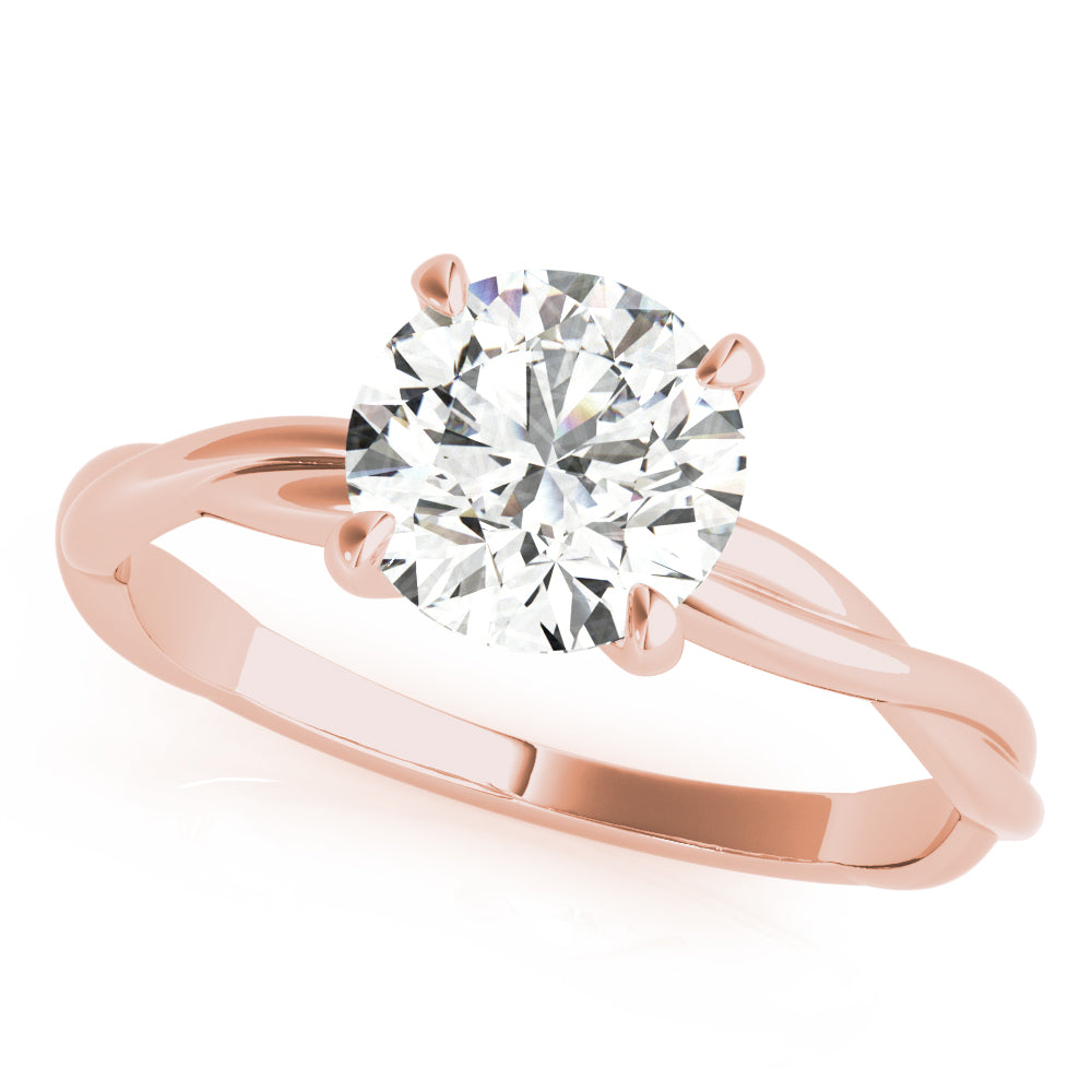 Lab Grown Diamond Round Cut D/VVS Solitaire Prong Set Twisted Engagement Ring