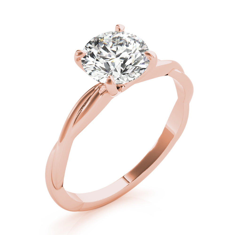 Lab Grown Diamond Round Cut D/VVS Solitaire Prong Set Twisted Engagement Ring