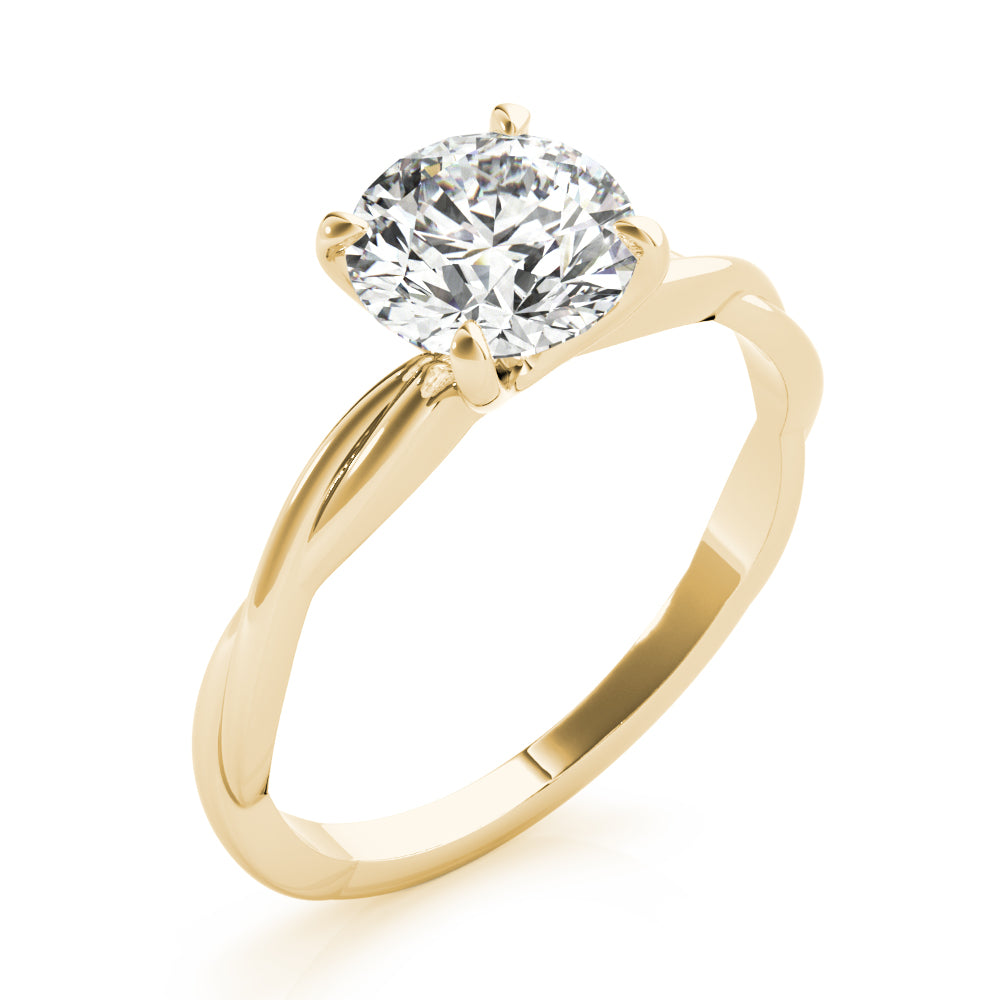 Lab Grown Diamond Round Cut D/VVS Solitaire Prong Set Twisted Engagement Ring