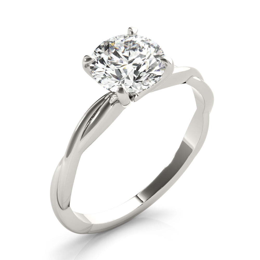 Lab Grown Diamond Round Cut D/VVS Solitaire Prong Set Twisted Engagement Ring