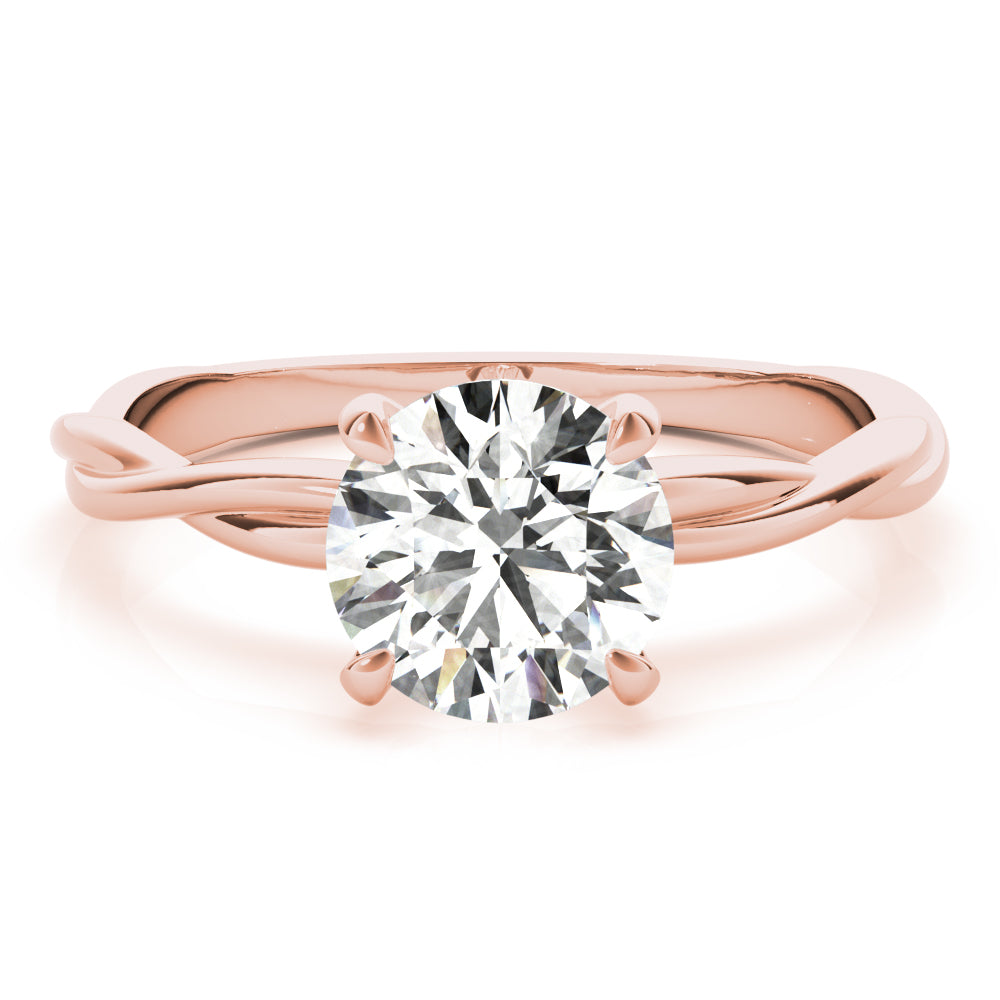 Lab Grown Diamond Round Cut D/VVS Solitaire Prong Set Twisted Engagement Ring