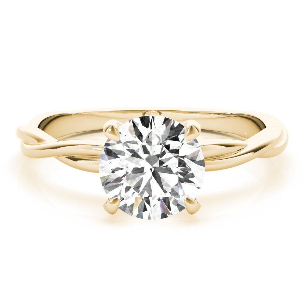 Lab Grown Diamond Round Cut D/VVS Solitaire Prong Set Twisted Engagement Ring