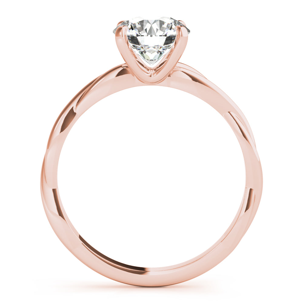 Lab Grown Diamond Round Cut D/VVS Solitaire Prong Set Twisted Engagement Ring