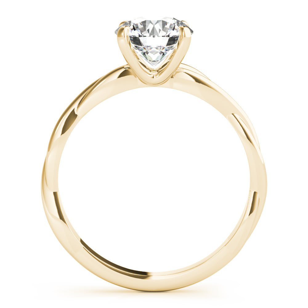 Lab Grown Diamond Round Cut D/VVS Solitaire Prong Set Twisted Engagement Ring