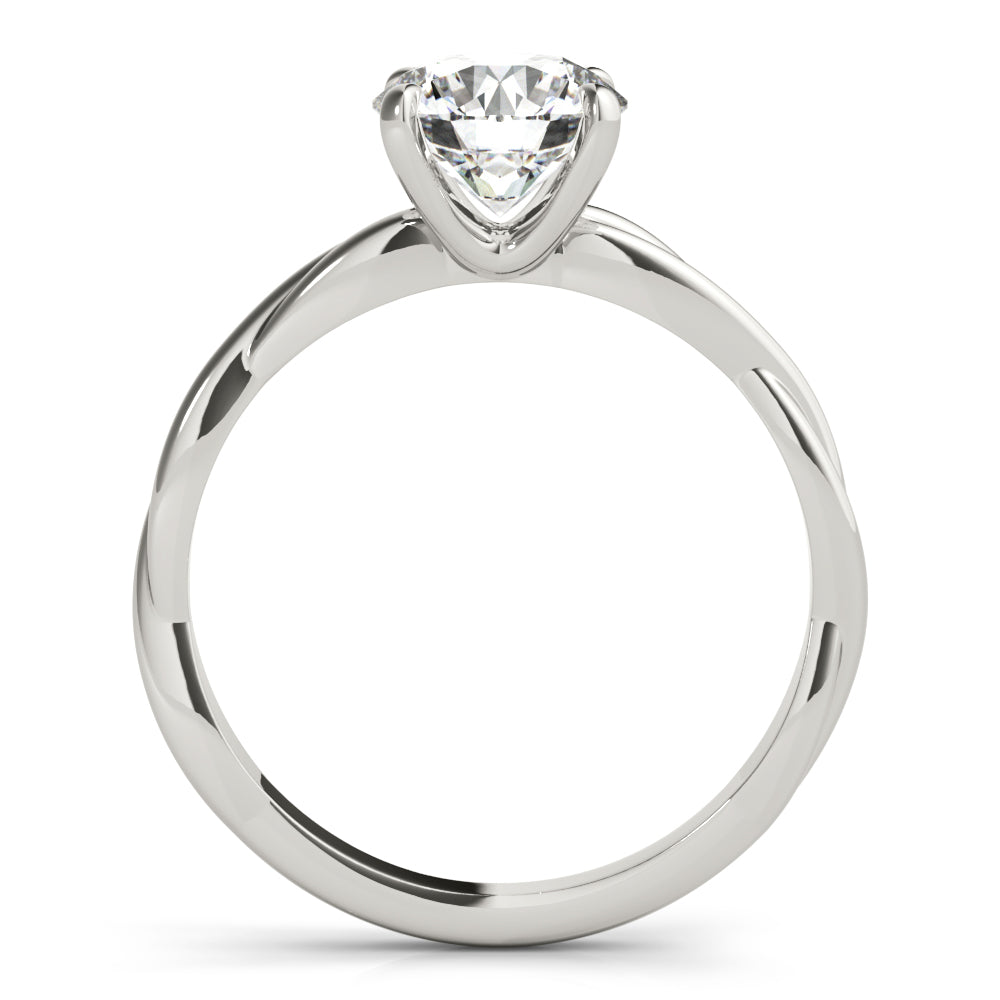 Lab Grown Diamond Round Cut D/VVS Solitaire Prong Set Twisted Engagement Ring