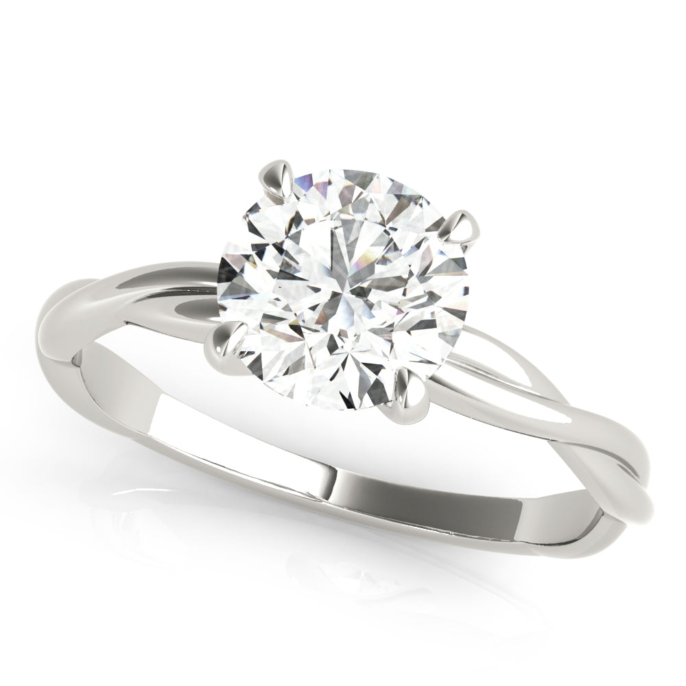 Lab Grown Diamond Round Cut D/VVS Solitaire Prong Set Twisted Engagement Ring
