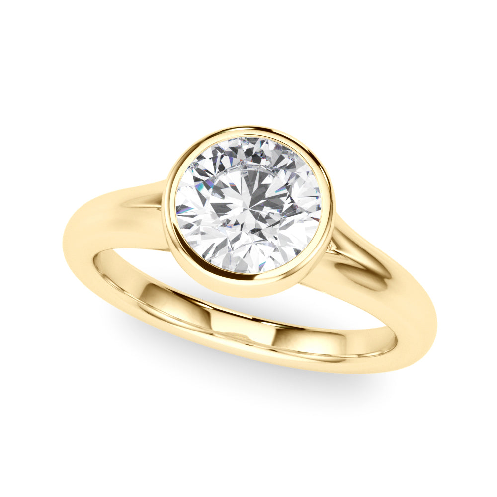 Lab Grown Diamond D-VVS Round Cut Bezel Set Solitaire Wedding Ring Birthday Gift for Her