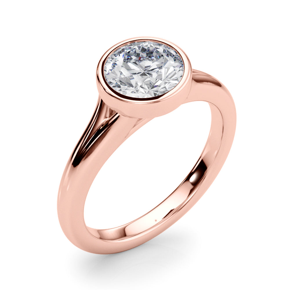 Lab Grown Diamond D-VVS Round Cut Bezel Set Solitaire Wedding Ring Birthday Gift for Her