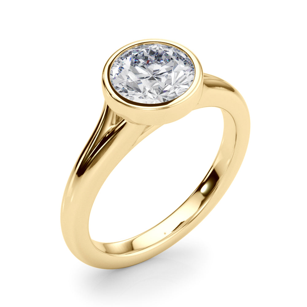 Lab Grown Diamond D-VVS Round Cut Bezel Set Solitaire Wedding Ring Birthday Gift for Her