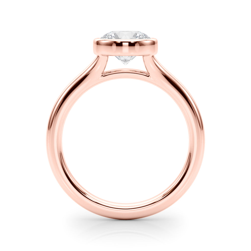 Lab Grown Diamond D-VVS Round Cut Bezel Set Solitaire Wedding Ring Birthday Gift for Her