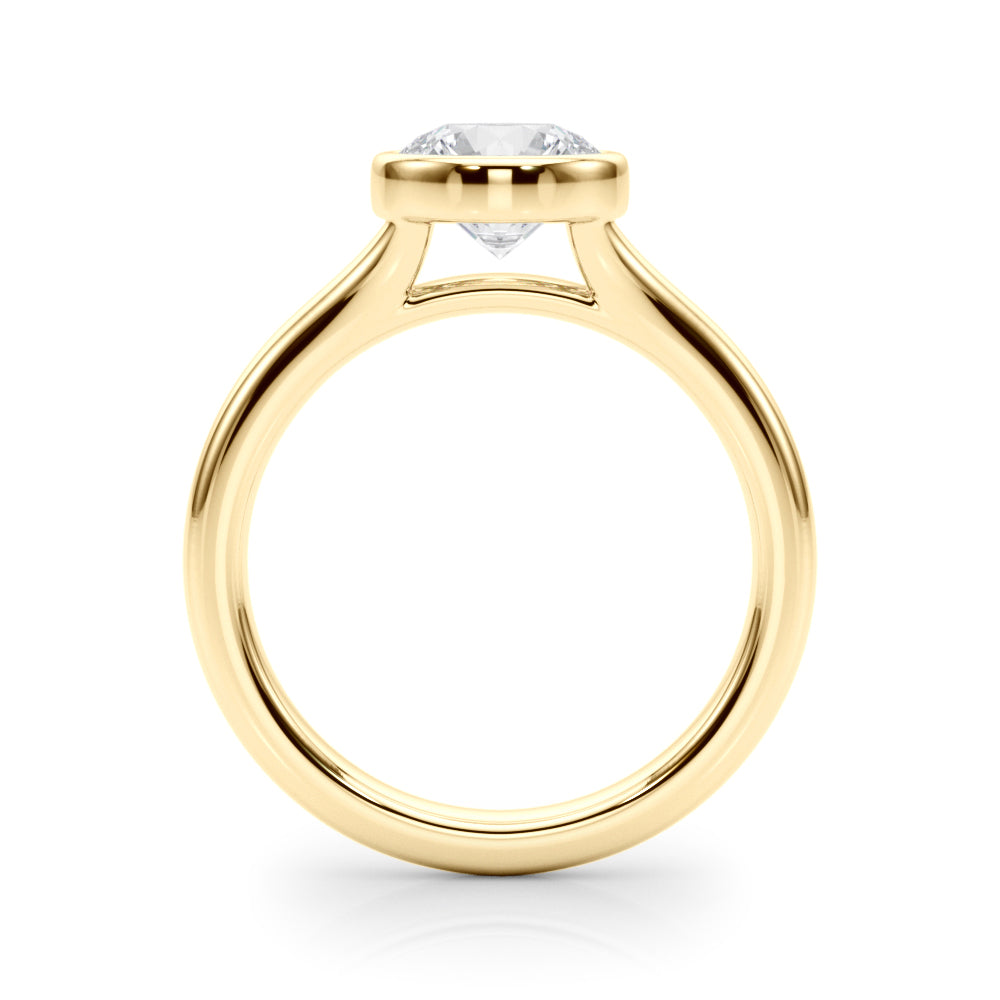 Lab Grown Diamond D-VVS Round Cut Bezel Set Solitaire Wedding Ring Birthday Gift for Her