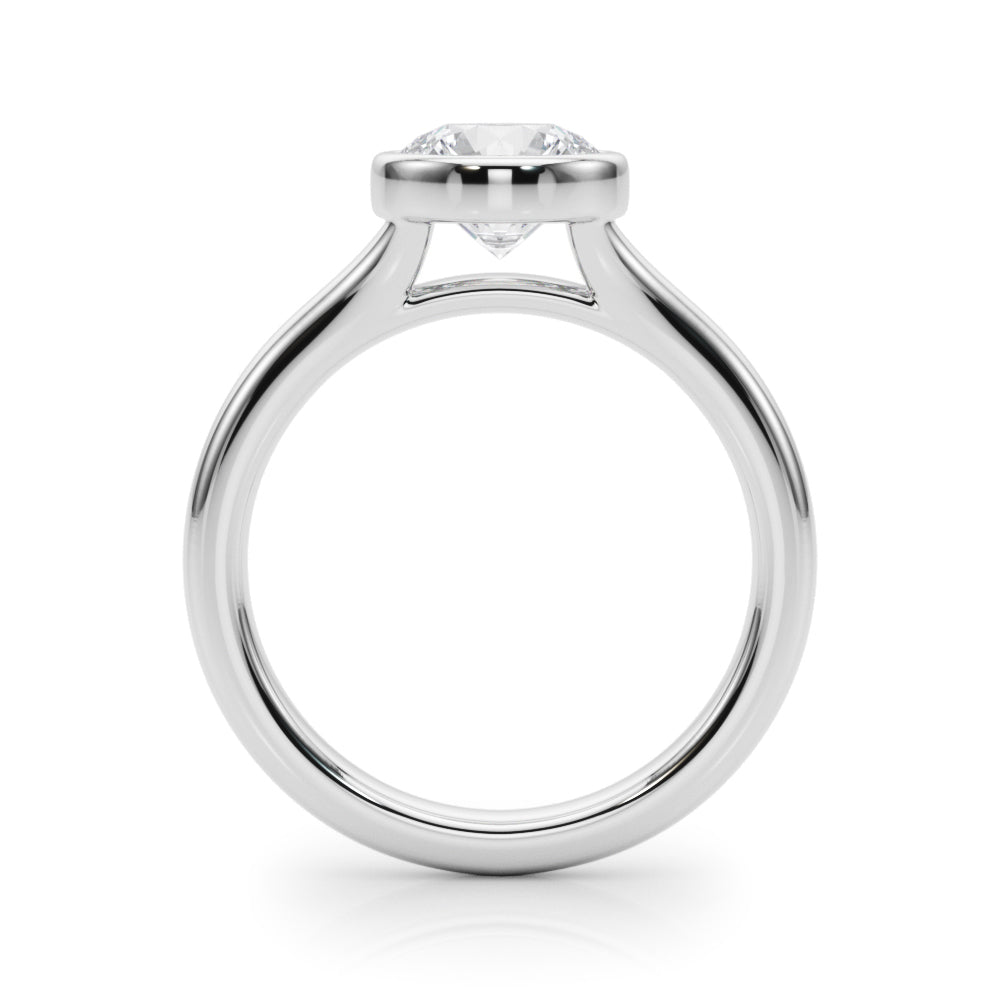 Lab Grown Diamond D-VVS Round Cut Bezel Set Solitaire Wedding Ring Birthday Gift for Her