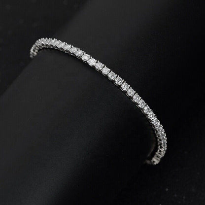 2.25 Carat Natural Round Cut F/SI Diamonds Tennis Bracelet In Gold