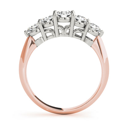 0.25Ct - 1.50Ct Round Lab-Grown Diamond Basket Style Shared Prong Setting 5-Stone Diamond Ring, DE Color VVS Clarity
