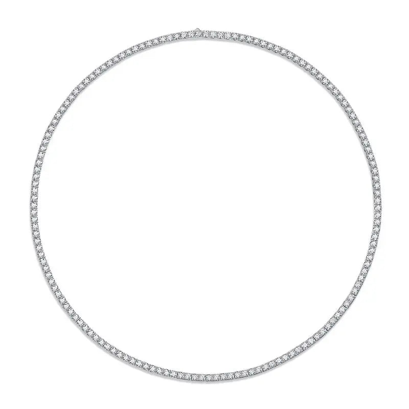 Lab Grown Round Diamond F/VS Claw Setting Tennis Necklace