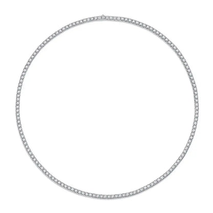 Lab Grown Round Diamond F/VS Claw Setting Tennis Necklace