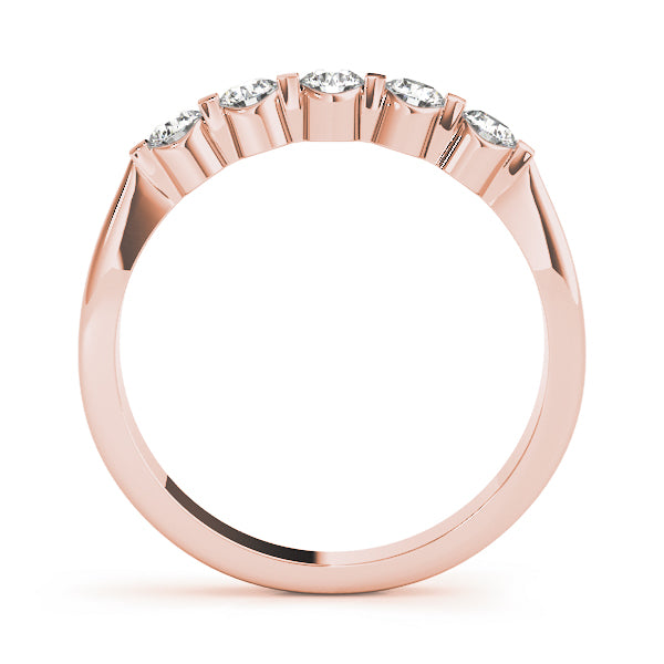 0.50ct Lab-Grown Round Diamond 5-Stone Bar Setting Diamond Ring, DE Color VVS Clarity