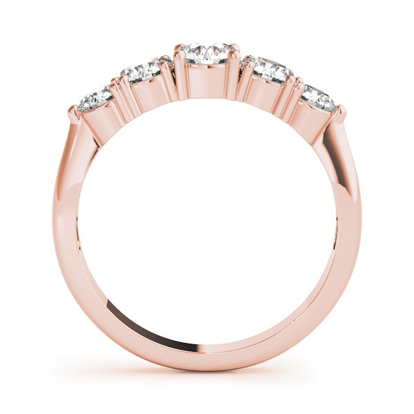 1.00Ct - 2.00Ct Lab-Grown Round Diamond Channel Bar Hybrid Setting 5-Stone Diamond Ring, DE Color VVS Clarity