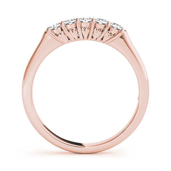 0.50ct Lab-Grown Round Diamond 5-Stone Shared Prong Setting Diamond Ring, DE Color VVS Clarity