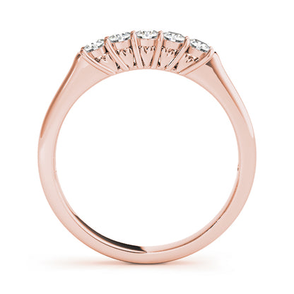 0.50ct Lab-Grown Round Diamond 5-Stone Shared Prong Setting Diamond Ring, DE Color VVS Clarity
