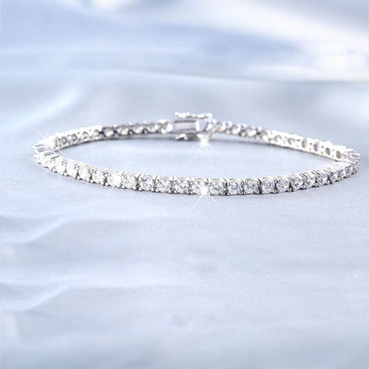 2.25 Carat Natural Round Cut F/SI Diamonds Tennis Bracelet In Gold