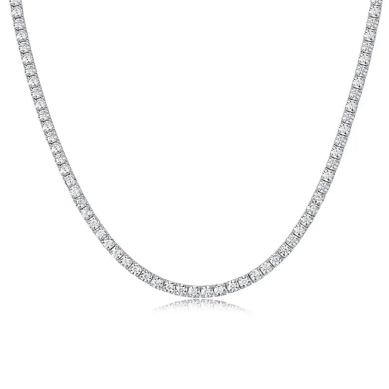 Lab Grown Round Diamond F/VS Claw Setting Tennis Necklace