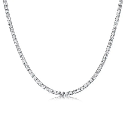 Lab Grown Round Diamond F/VS Claw Setting Tennis Necklace
