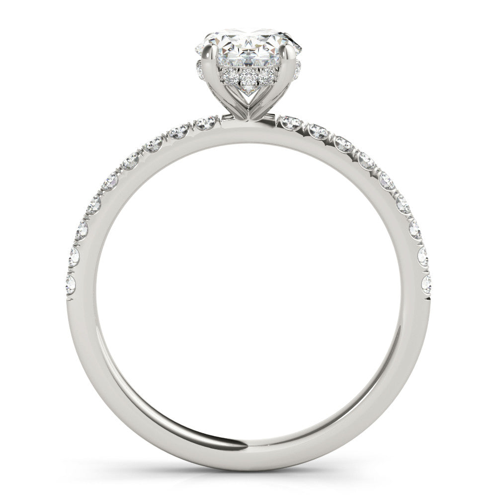 1.0 Carat Hidden Halo Oval Lab Grown Diamond Engagement Ring
