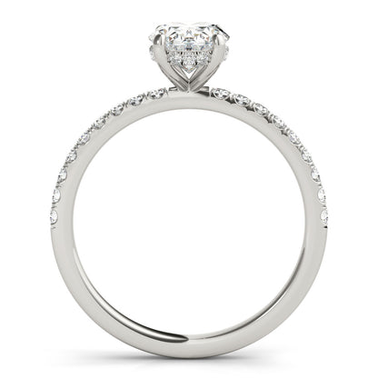 1.0 Carat Hidden Halo Oval Lab Grown Diamond Engagement Ring