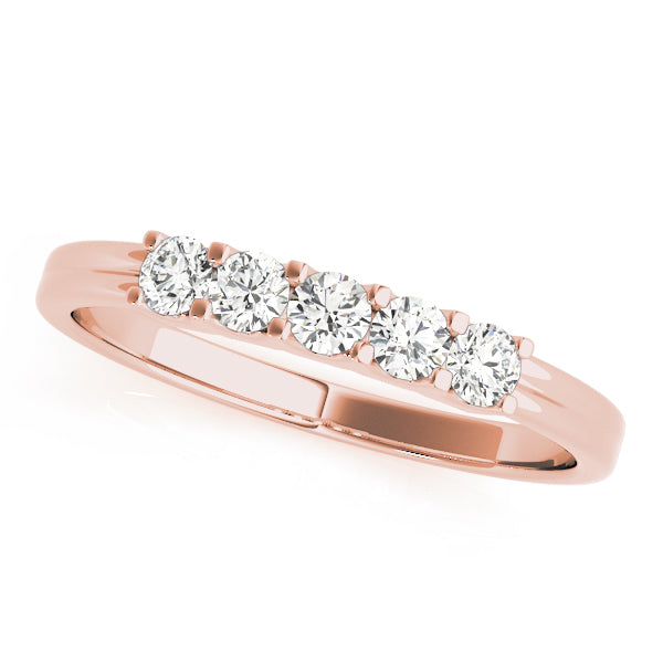 0.20Ct - 1.65Ct Lab-Grown Round Diamond Shared Prong Setting 5-Stone Diamond Ring, DE Color VVS Clarity