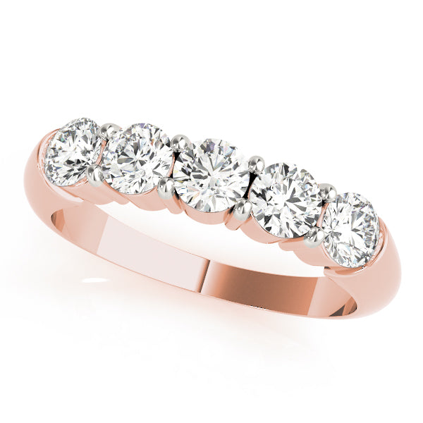 0.25Ct - 1.00Ct Lab-Grown Round Diamond Graduated Bar Style Setting 5-Stone Diamond Ring, DE Color VVS Clarity