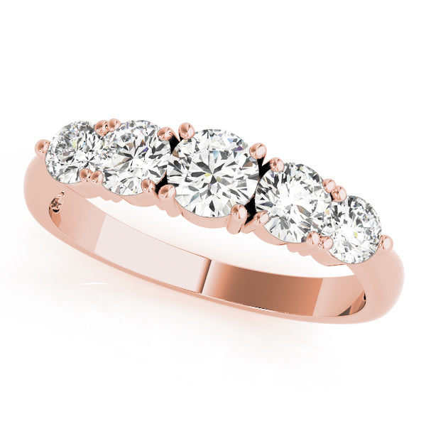 1.00Ct - 2.00Ct Lab-Grown Round Diamond Channel Bar Hybrid Setting 5-Stone Diamond Ring, DE Color VVS Clarity