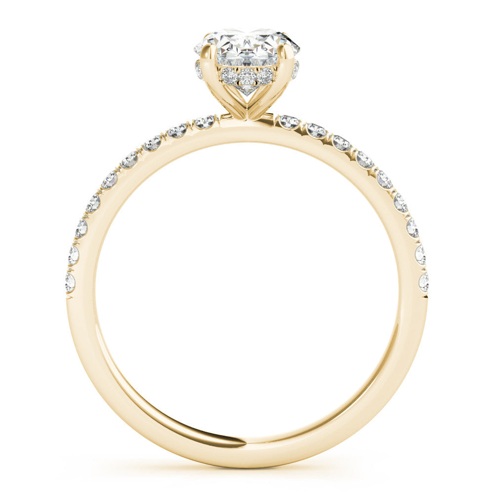 1.0 Carat Hidden Halo Oval Lab Grown Diamond Engagement Ring