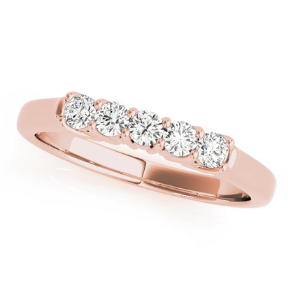 0.50ct Lab-Grown Round Diamond 5-Stone Shared Prong Setting Diamond Ring, DE Color VVS Clarity