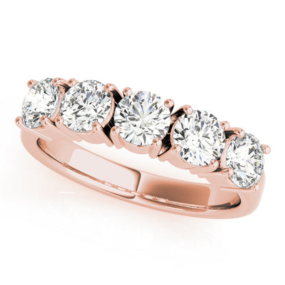 1.75ct Lab-Grown Round Diamond 5-Stone Vertical Bar Setting Diamond Ring, DE Color VVS Clarity