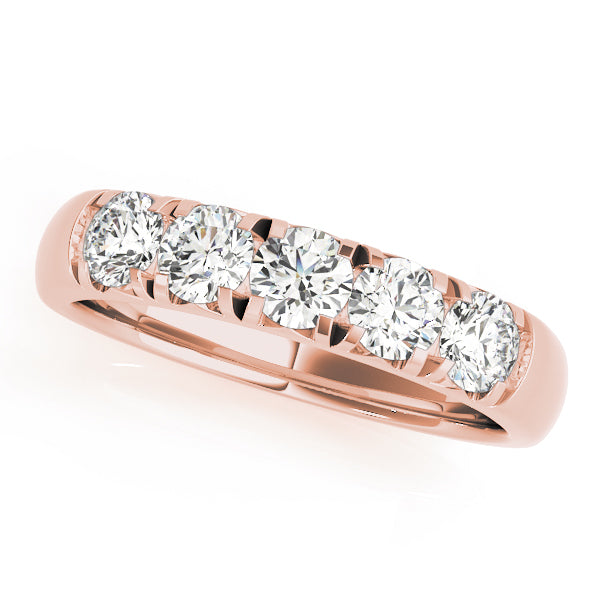 0.25Ct - 1.50Ct Lab-Grown Round Diamond Flush Prong Setting with Channel Inspired Illusion 5-Stone Diamond Ring, DE Color VVS Clarity