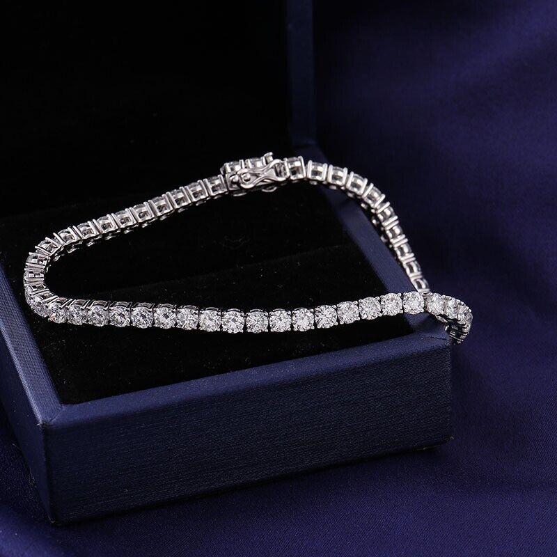 2.25 Carat Natural Round Cut F/SI Diamonds Tennis Bracelet In Gold