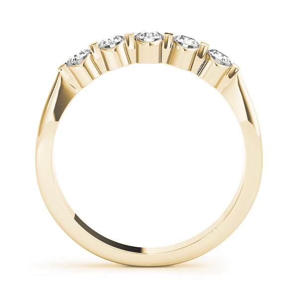 0.50ct Lab-Grown Round Diamond 5-Stone Bar Setting Diamond Ring, DE Color VVS Clarity