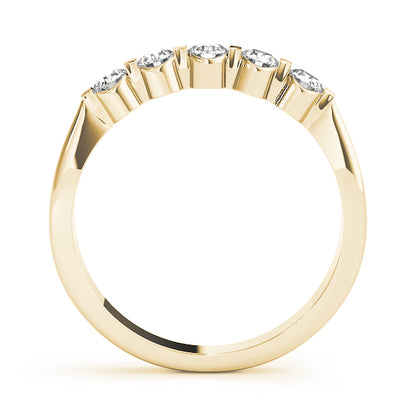 0.50ct Lab-Grown Round Diamond 5-Stone Bar Setting Diamond Ring, DE Color VVS Clarity