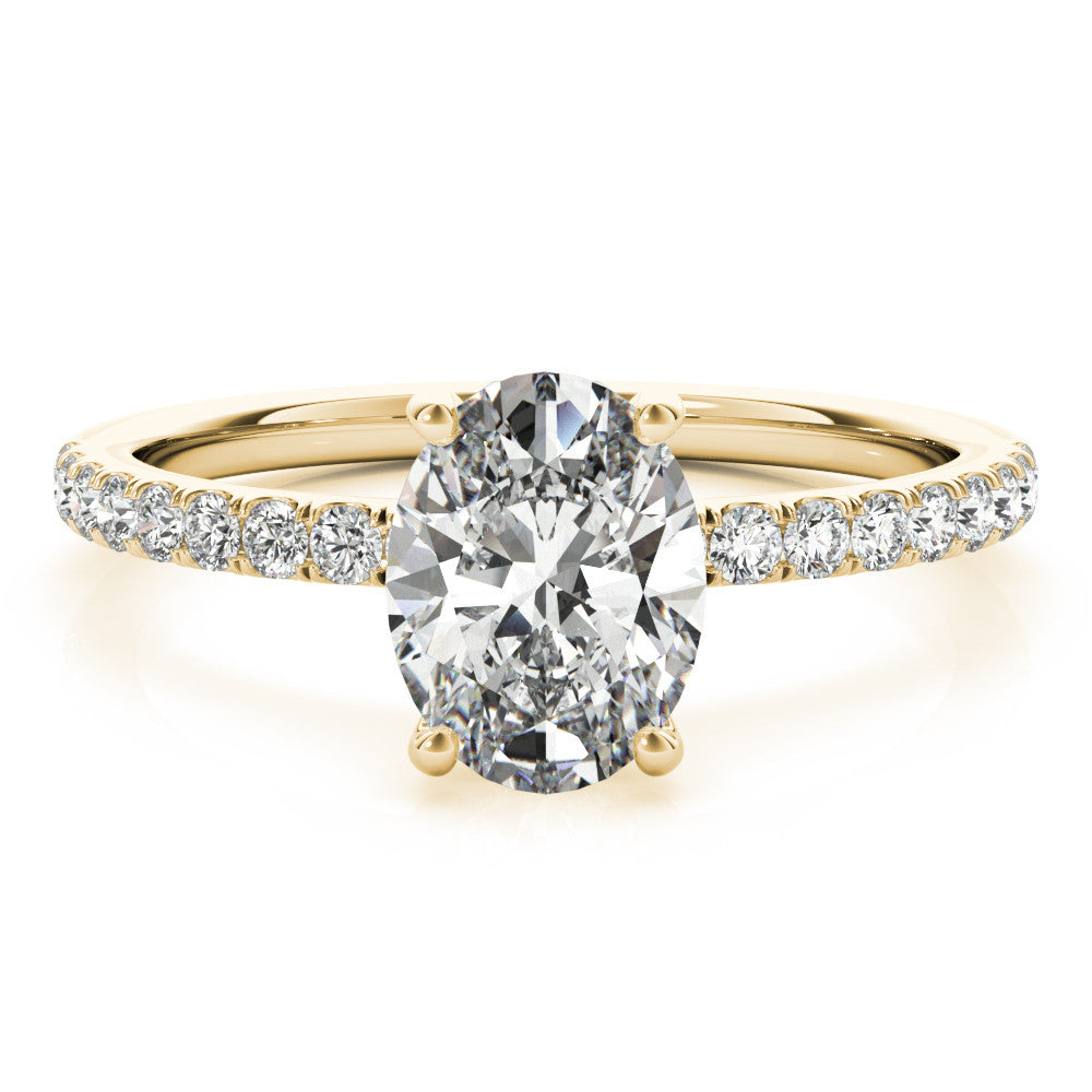 1.0 Carat Hidden Halo Oval Lab Grown Diamond Engagement Ring