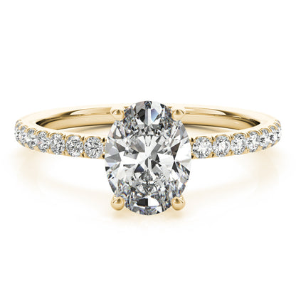 1.0 Carat Hidden Halo Oval Lab Grown Diamond Engagement Ring