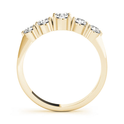 0.75ct Lab-Grown Round Diamond 5-Stone Deep U-basket Graduated Shared Prong Setting Diamond Ring, DE Color VVS Clarity
