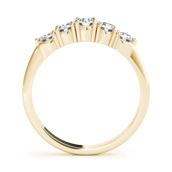 0.50ct Lab-Grown Round Diamond 5-Stone Low Basket Petite Shared Prong Setting Diamond Ring, DE Color VVS Clarity