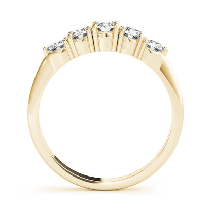 0.50ct Lab-Grown Round Diamond 5-Stone Low Basket Petite Shared Prong Setting Diamond Ring, DE Color VVS Clarity