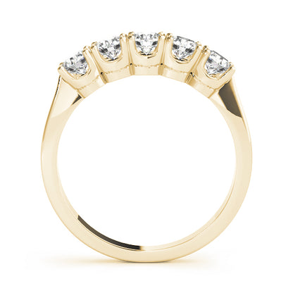 0.25Ct - 1.00Ct Lab-Grown Round Diamond U-cut Scalloped Shared Prong Setting 5-Stone Diamond Ring, DE Color VVS Clarity